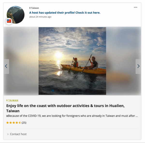live-travel-feed-new-host-updates travel feed new updated workaway host preview coastal tours taiwan